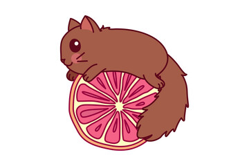 vector cute cartoon little cat. cartoon character