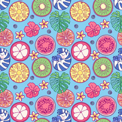 vector tropical food seamless pattern clip art