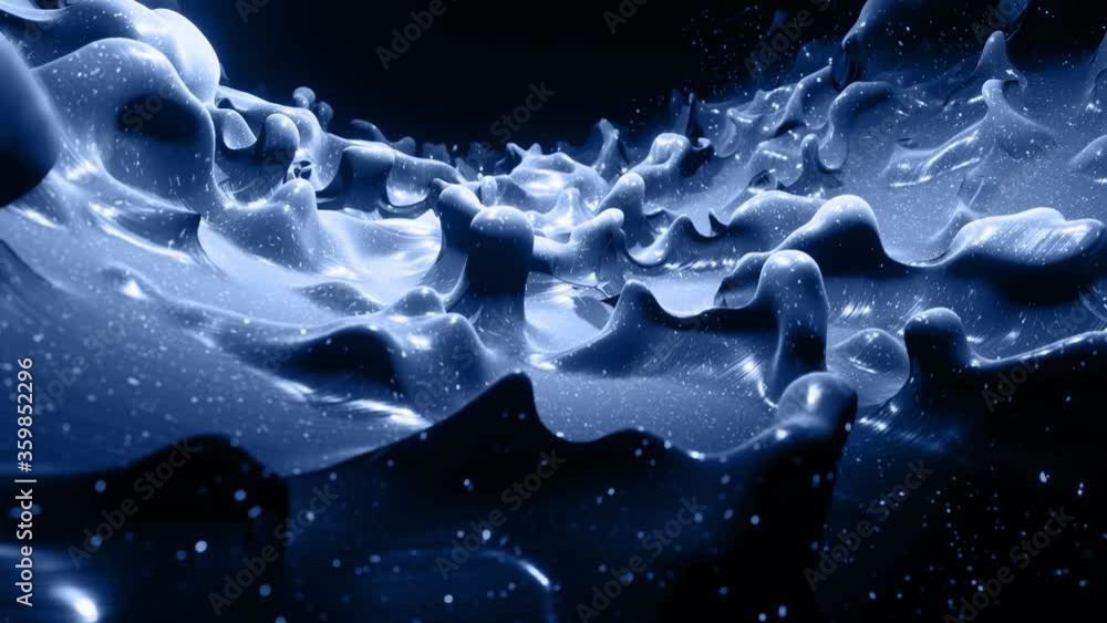 Poster smooth animation of liquid black gradient in 4k. glossy paint surface as abstract looped stylish bac