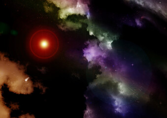 Obraz premium galaxy in a free space. 3D rendering