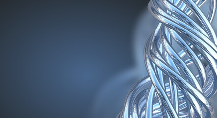 Aluminum abstract string artwork background 3d illustration