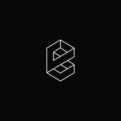 Professional Innovative 3D Initial B logo and BB logo. Letter B BB Minimal elegant Monogram. Premium Business Artistic Alphabet symbol and sign