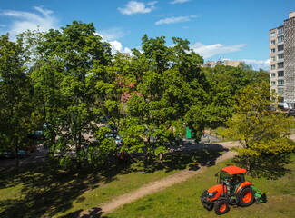 The technician maintains the yard