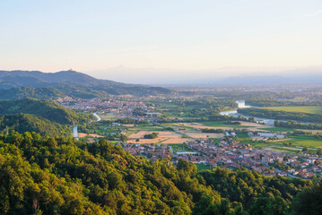 Beautiful landscape in Piedmont, hilly region in northwestern Italy.