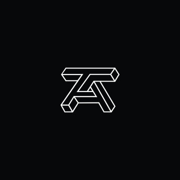Professional Innovative 3D Initial AT logo and TA logo. Letter AT TA Minimal elegant Monogram. Premium Business Artistic Alphabet symbol and sign