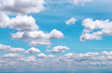 Cloud patterns bright blue sky background