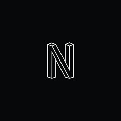 Professional Innovative 3D Initial N logo and NN logo. Letter N NN Minimal elegant Monogram. Premium Business Artistic Alphabet symbol and sign