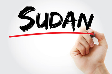 Sudan text with marker, concept background