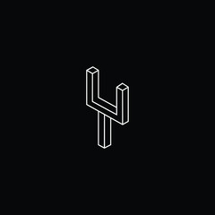 Professional Innovative 3D Initial Y logo and YY logo. Letter Y YY Minimal elegant Monogram. Premium Business Artistic Alphabet symbol and sign