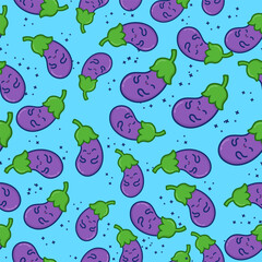 Pattern eggplant Seamless, cute eggplant background, for banner wall wallpaper pattern can be editable eps file, etc