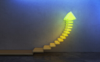 stairs going  upward, 3d rendering - 359855665