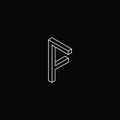 Professional Innovative 3D Initial F logo and FF logo. Letter F FF Minimal elegant Monogram. Premium Business Artistic Alphabet symbol and sign