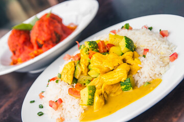 Platos de menu restaurante