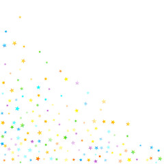 Rainbow Festive Confetti. Carnival Star Falling.