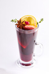 winter drink with berries and herbs