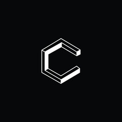Professional Innovative 3D Initial C logo and CC logo. Letter C CC Minimal elegant Monogram. Premium Business Artistic Alphabet symbol and sign