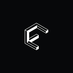 Professional Innovative 3D Initial F logo and FF logo. Letter F FF Minimal elegant Monogram. Premium Business Artistic Alphabet symbol and sign