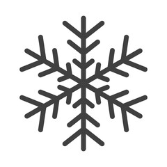 Gray snowflake vector symbol isolated on white background