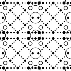 Design seamless monochrome pattern with circle and square.