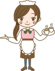 コーヒーを運ぶ女性店員02
