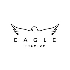 eagle falcon bird logo vector icon illustration