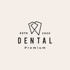 dental hipster vintage logo vector icon illustration