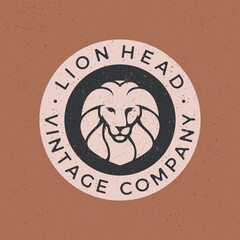 lion head vintage logo vector icon illustration