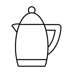 boiling kettle icon, line style