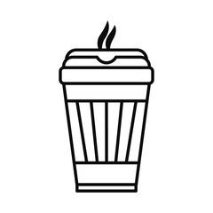 hot coffee paper cup icon, line style