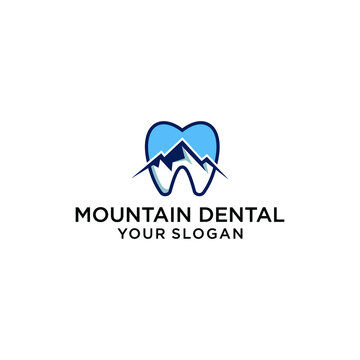 Health Logo design vector template Dental clinic Logotype with mountain sign