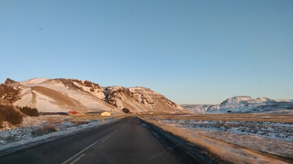 Iceland Roads with Mountain Views 