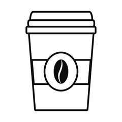 disposable coffee paper cup icon, line style