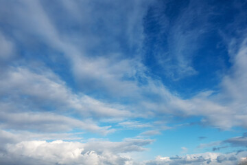 Blue cloudy sky, Natural nature background.