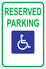 Reserved parking sign