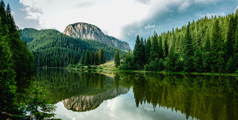 View of the unique Red Lake Romania