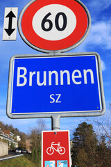 Place name plate of Brunnen