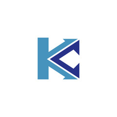initial letter K logo and arrow design template