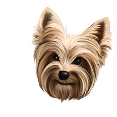 yorkshire terrier dog head drawing illustration