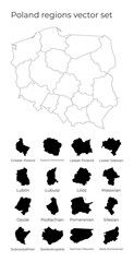 Poland map with shapes of regions. Blank vector map of the Country with regions. Borders of the country for your infographic. Vector illustration.