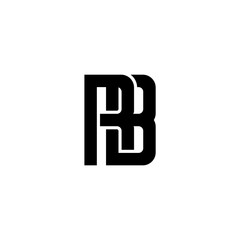 initial letter R and B, RB, BR logo, monogram line art style design template
