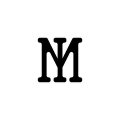 Black letter NIM initial logo icon