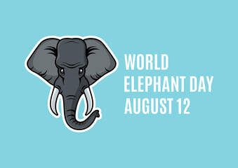 World Elephant Day vector. Elephant head icon vector. Elephant cartoon character. Elephant Day Poster, August 12. Important day