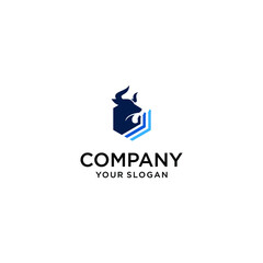 Financial bull logo design. Trade Bull Chart, finance logo. Economy finance chart bar business productivity logo icon.