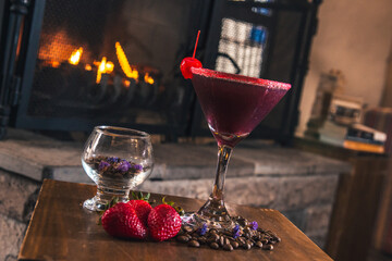 Tragos finos coloridos y de cafe