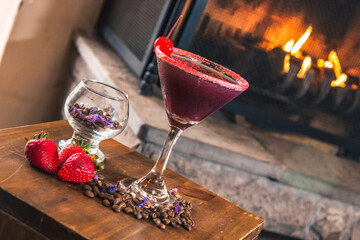 Tragos finos coloridos y de cafe