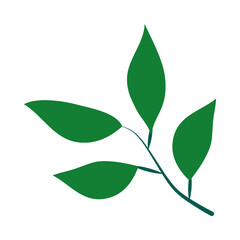 lemon leaves icon, flat style