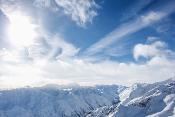 Obraz premium clouds over the alpine mountains