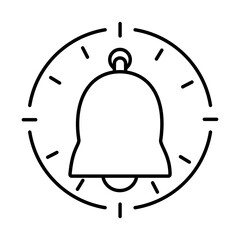 clock with bell icon, line style