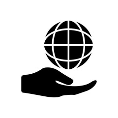 Hand with Globe icon