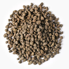 Heap of ginseng oolong tea isolated on a white background.